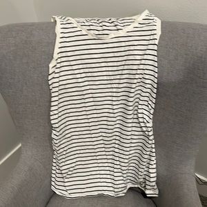 Gap black and white striped maternity tank